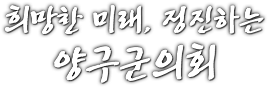 희망찬 미래, 정진하는 양구군의회